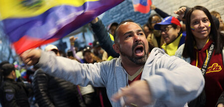 Auch in Argentinien gingen Venezolaner auf die Straße, um ihre j...