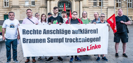 Kundgebung der Ratsfraktion der Partei Die Linke Oberhausen am 1...