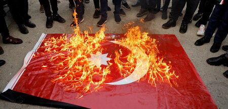 Schon länger im Visier: Protest in Mossul gegen die türkischen A...