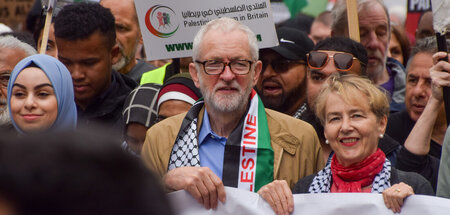 An der Seite Palästinas: Jeremy Corbyn auf einer Demonstration z...