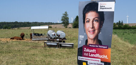 BSW-Wahlplakat in Ottstedt am Berge im Kreis Weimarer Land (13.8...