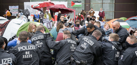 Die Protesterklärung richtete sich gegen die Räumung des Palästi...