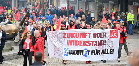 In Aufruhr: ZF-Beschäftigte fordern am Dienstag in Friedrichshaf...