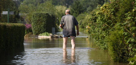 Hochwasser in den Außenbezirken der polnischen Stadt Wrocław