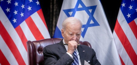 »Genocide Joe« Biden (Tel Aviv, 18.10.2023)