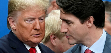 Trump, Trudeau (beide r.)