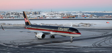 Flughafen Nuuk auf Grönland am Dienstag: Donald Trump Junior lan...