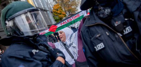 Gegen Palästina-Demonstrationen geht die Berliner Polizei regelm...