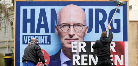 »Vereint«: Wahlplakat für SPD-Spitzenkandidat und Ersten Bürgerm...