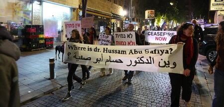 Demonstration in Westjerusalem für ein Ende des Krieges in Gaza ...