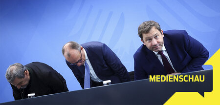 Die Parteivorsitzenden der Regierungskoalition (von links): Mark... Die Parteivorsitzenden der Regierungskoalition (von links): Mark...