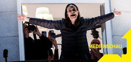 Übt schon mal den Luftangriff: Corina Machado, Oslo, 11.12.2025 Übt schon mal den Luftangriff: Corina Machado, Oslo, 11.12.2025