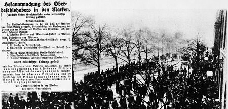 Februar 1918: Streikende Munitionsarbeiter vor dem Gewerkschafts... Februar 1918: Streikende Munitionsarbeiter vor dem Gewerkschafts...