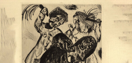 »Die Verfolgten, Geisselung«, Radierung von Karl Jakob Hirsch au... »Die Verfolgten, Geisselung«, Radierung von Karl Jakob Hirsch au...