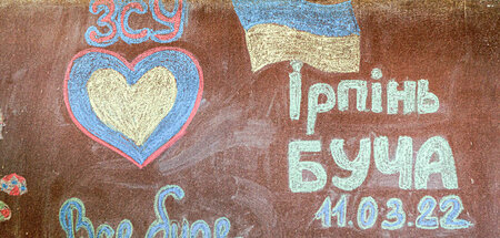 Tafel in einem ukrainischen Klassenzimmer Tafel in einem ukrainischen Klassenzimmer