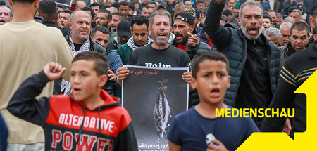 Empörung auf den Straßen von Gaza-Stadt wegen Israels Todesstraf... Empörung auf den Straßen von Gaza-Stadt wegen Israels Todesstraf...