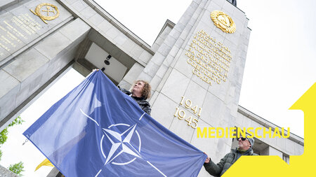 Sowjetfahne verboten, NATO-Fahne erlaubt Sowjetfahne verboten, NATO-Fahne erlaubt