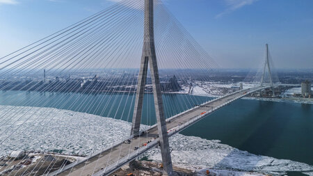 Die Gordie-Howe-Brücke von kanadischer Seite (Windsor, 10.2.2026... Die Gordie-Howe-Brücke von kanadischer Seite (Windsor, 10.2.2026...