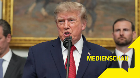 Trumps Rhetorik steht zunehmend im Widerspruch zu einer immer un... Trumps Rhetorik steht zunehmend im Widerspruch zu einer immer un...
