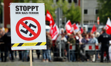 Protest gegen Neofaschisten in Hannover im Juli 2012