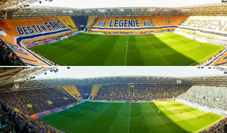 Das größte Stadionbanner der Welt, sagen sie in Dresden