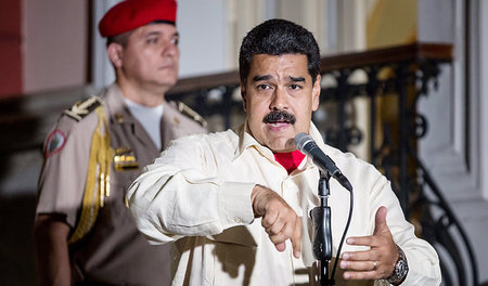 Venezuelas Präsident Nicolás Maduro am Montag in Caracas