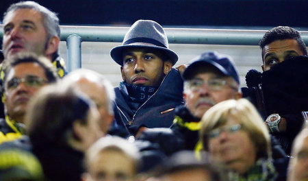 Unterschied zum Prollschick: Aubameyang beim Spiel gegen Lissabo...