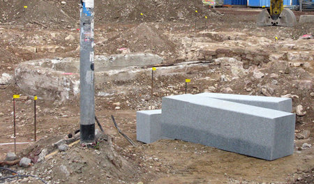 Das erhaltene Fundament der Alten Synagoge in Freiburg soll zers...