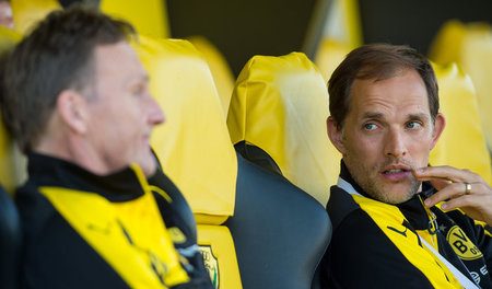 Du willst mir Noten geben? Zwischen Thomas Tuchel (r.) und Hans-...