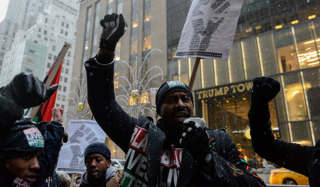 Demonstration von Black Lives Matter im Januar 2017 vor dem Trum...